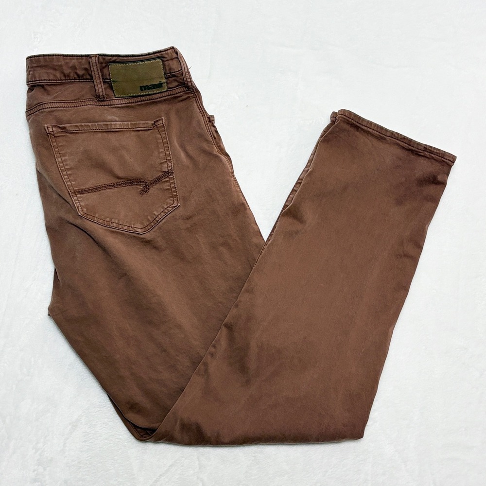 Mavi Zach Straight Leg Brown Twill Pants Men's Size 38x32 Stretch Cotton